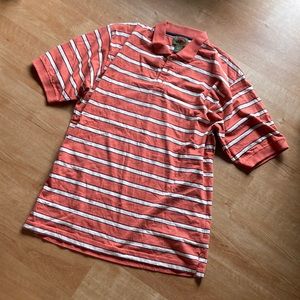 Cotton orange and white striped polo
